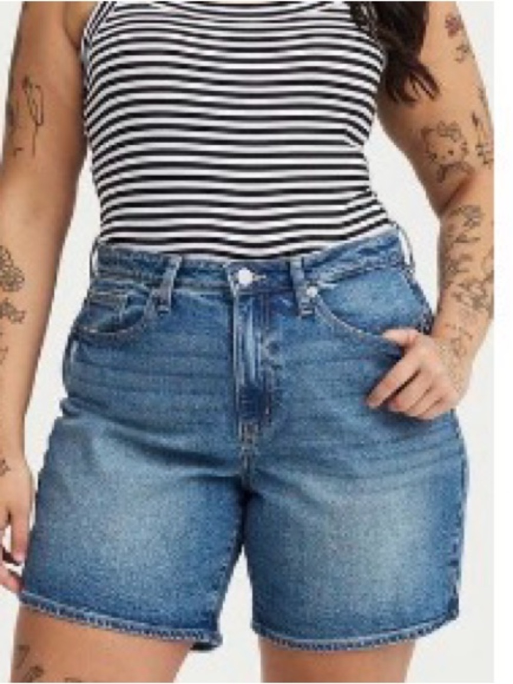 torrid Blue High-Rise Denim Jean Shorts